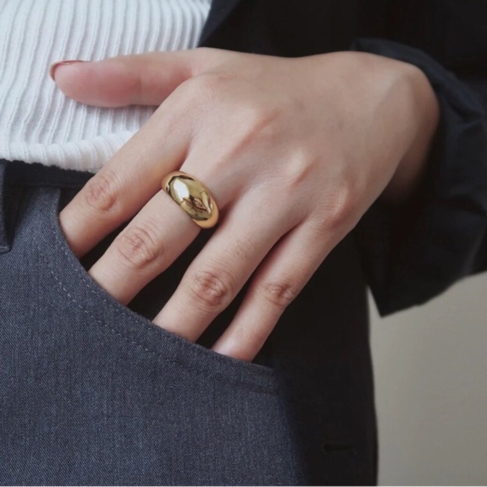 🔥18K Gold Plated WIDE Dome Ring